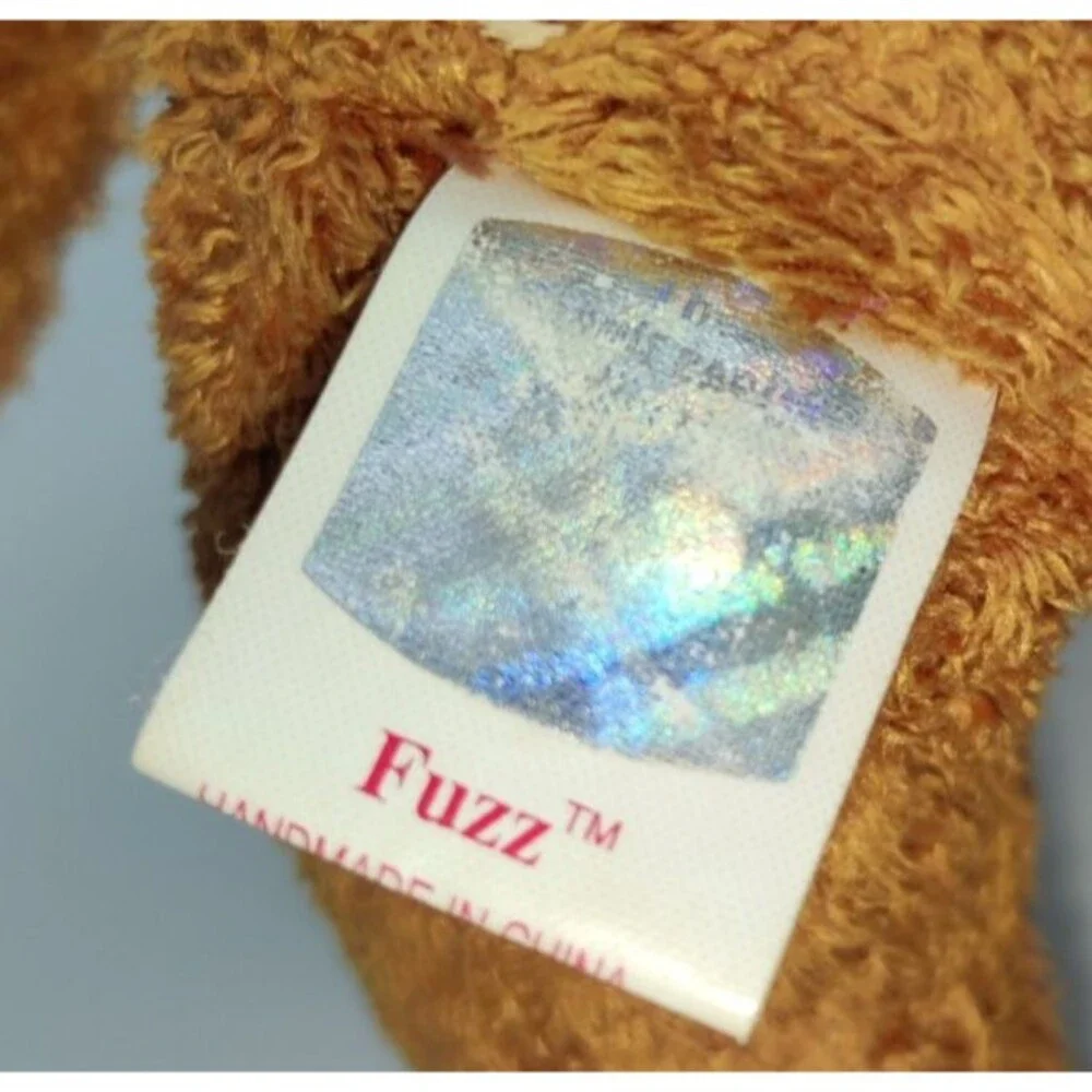 1999 TY Beanie Baby FUZZ the Bear Brown No Ribbon Or Heart Tag Stuffed Animal
